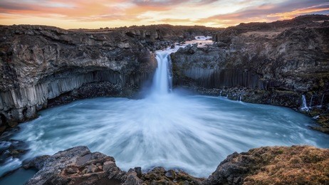 aldeyjarfoss waterfall in north-iceland