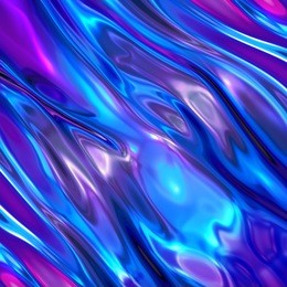 3d render, abstract background, ultraviolet holographic foil, iridescent blue texture, liquid petrol surface, ripples, metallic reflection, esoteric aura. for creative projects: cover, fashion, web