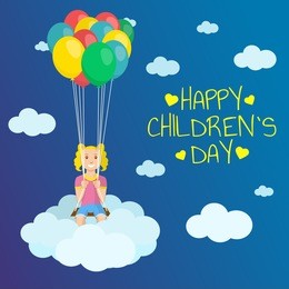 vector illustration on the theme children`s day. for a poster or banner
