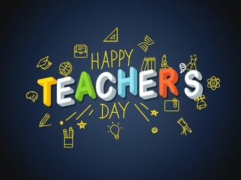 happy teachers day. vector illustration