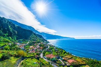 view on the northern coast by the atlantic, boaventura, ponta delgada, madeira 
