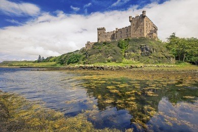 dunvegan castle on the isle of skye - the seat of the macleod of macleod, scotland