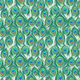 colorful peacock feather seamless vector pattern