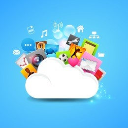 cloud storage vector, layered vector design.