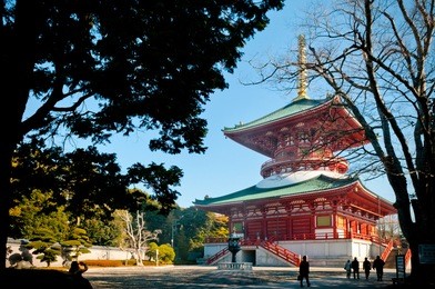 dec 12, 2012 narita, chiba, japan - old beautiful historic daitou hall or great peach hall of narita san shinsho ji temple