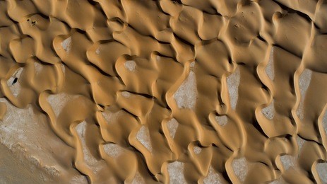 aerial view from the empty quarter desert in liwa, abu dhabi