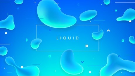 abstract colorful banner with liquid shapes. trendy vector illustration with geometric symbols. futuristic composition with fluid shapes.