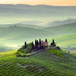 early morning on tuscany, countryside, italy
