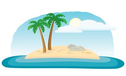 isolated tropical island vector illustration