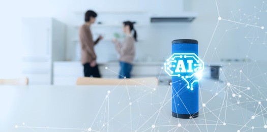 smart speaker concept. ai speaker. voice recognition.