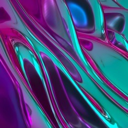3d render, abstract background, colorful metallic texture, iridescent holographic foil, wavy wallpaper, fluid ripples, liquid metal surface, esoteric aura spectrum, bright hue colors, trendy design