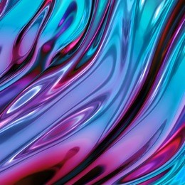 3d render, abstract background, gold holographic foil, iridescent wavy glass, cosmic texture, ripples, liquid surface, metallic reflection, esoteric aura. for creative projects: cover, fashion, web