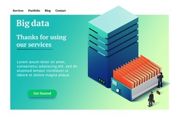 big data. backup copy. concept of big data processing. datacenter isometric vector illustration. big data flow processing concept. site for providing services for storing large data