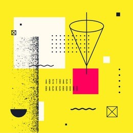 trendy abstract art geometric background with flat, minimalistic memphis style. vector poster with elements for design