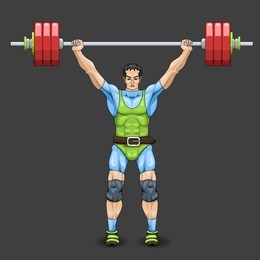 vector illustration of male doing weightlifting
