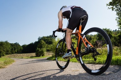triathlete on a bicycle in time trial