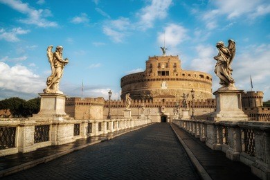 castel sant angelo or mausoleum of hadrian in rome italy, built in ancient rome, it is now the famous tourist attraction of italy. castel sant angelo was once the tallest building of rome.