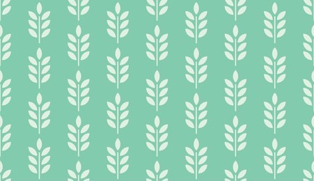 seamless turquoise vintage wheat crops pattern vector