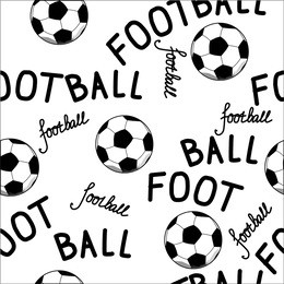 soccer ball, football game, sports theme, seamless texture,  vector illustration