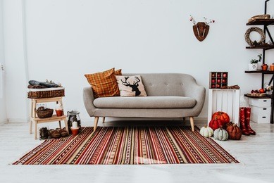 cozy modern home with decor inspired by autumn.
