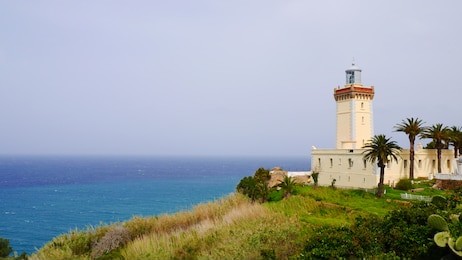 cap spartel light house in tangier, morocco. you can see mediterranean sea and atlantic sea at here. view points in morocco.