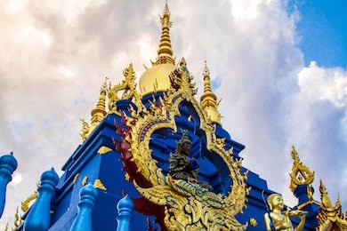 wat rong suea ten, blue temple, chiang rai, thailand