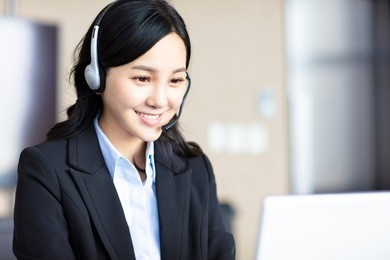 portrait of beautiful customer service representative