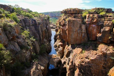 bourke's luck potholes geological formation in the blyde river canyon area, mpumalanga district, south africa