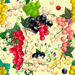 seamless pattern of currant berries
