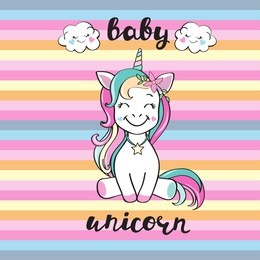 cute unicorn and inscription baby unicorn