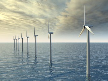 offshore wind farm computer generated 3d illustration