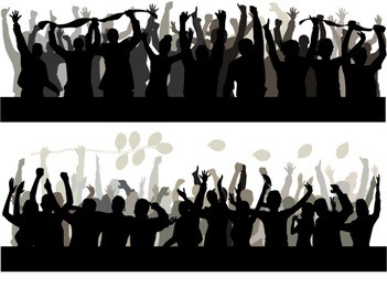 happy people silhouette