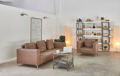 modern office waiting and meeting room interior concept.