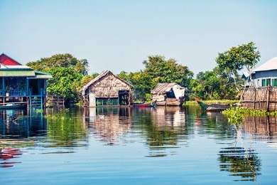 the village on the water. tonle sap lake. cambodia