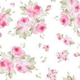 watercolor seamless pattern cute roses