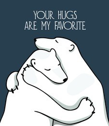 vector illustration of two hugging bears. beautiful animal design elements, ink drawing,