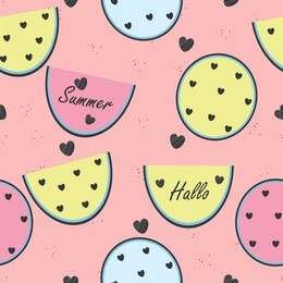 seamless pattern with colorful watermelon. fresh fruits wallpaper