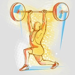 weightlifter on graphic background