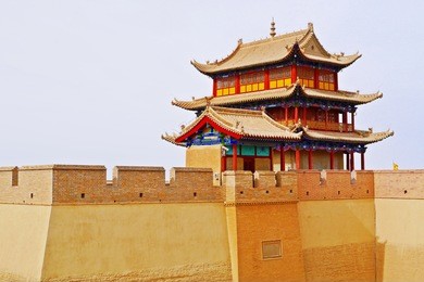 fort of jiayuguan pass, jiayuguan city, gansu province, china. 