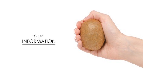 kiwi in hand pattern on white background isolation