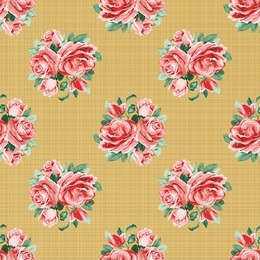 seamless floral pattern with bouquet of roses vector illustration