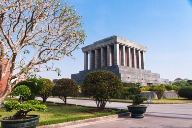 ho chi minh' s mausoleum in hanoi, vietnam