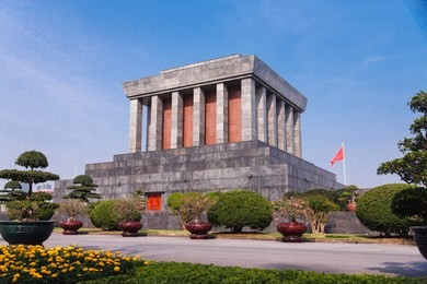 ho chi minh' s mausoleum in hanoi, vietnam