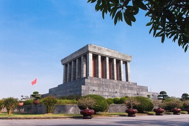 ho chi minh' s mausoleum in hanoi, vietnam