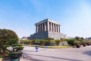 ho chi minh' s mausoleum in hanoi, vietnam