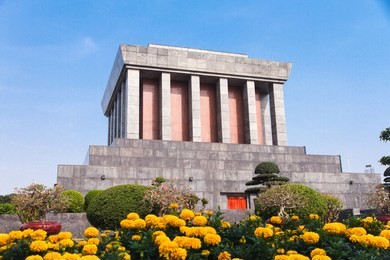 ho chi minh' s mausoleum in hanoi, vietnam