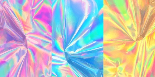 iridescent holographic vector design of wrinkled foil