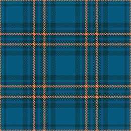 seamless plaid check pattern in teal blue and orange. classic countryside fashion print. 