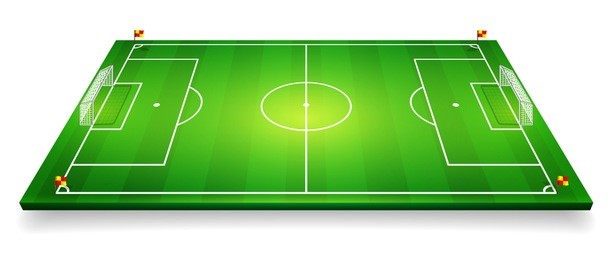 perspective vector illustration of football field, soccer field. vector eps 10. room for copy.