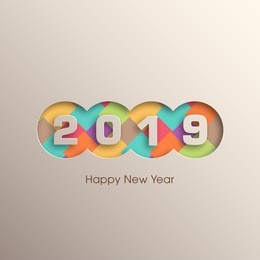 happy new year 2019 text design vector.